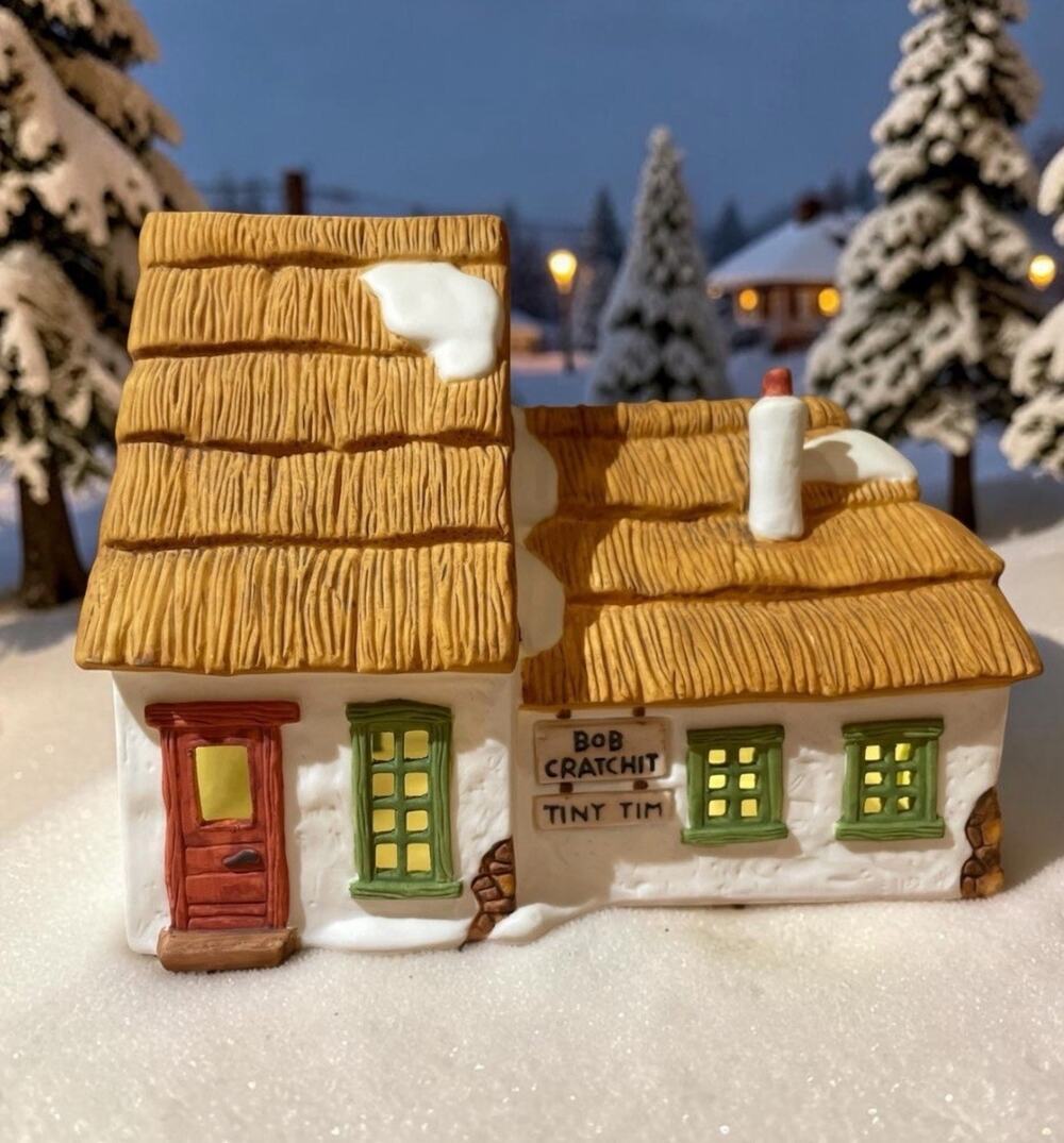 Vintage 1986 Department 56 Cottage of “Bob Cratchit and Tiny Tim” Dickens Series